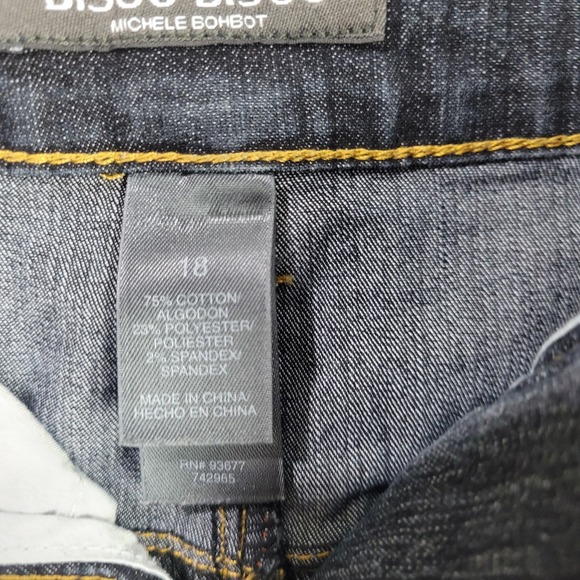 Bisou Michele Bohbot Straight & Pencil Skirt Womens 18 Blue Denim Cotton Stretch - Picture 3 of 8